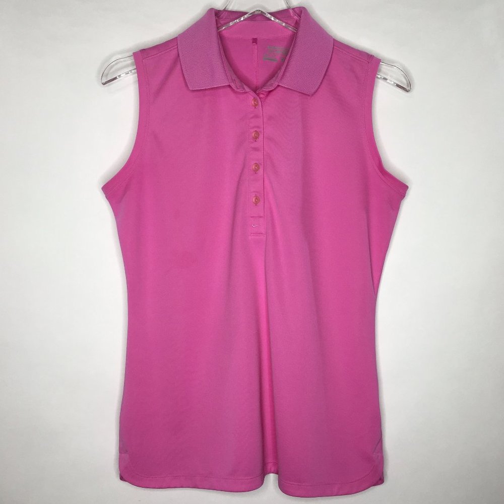 Nike Golf Dri-FIT Tour Performance Polo Top Sleeveless Pink Size M